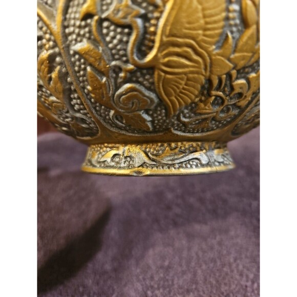 Napcoware Japan Golden Ceramic Blessing Bowl Bedside Trinket Bowl Planter C-9180 - Picture 8 of 13